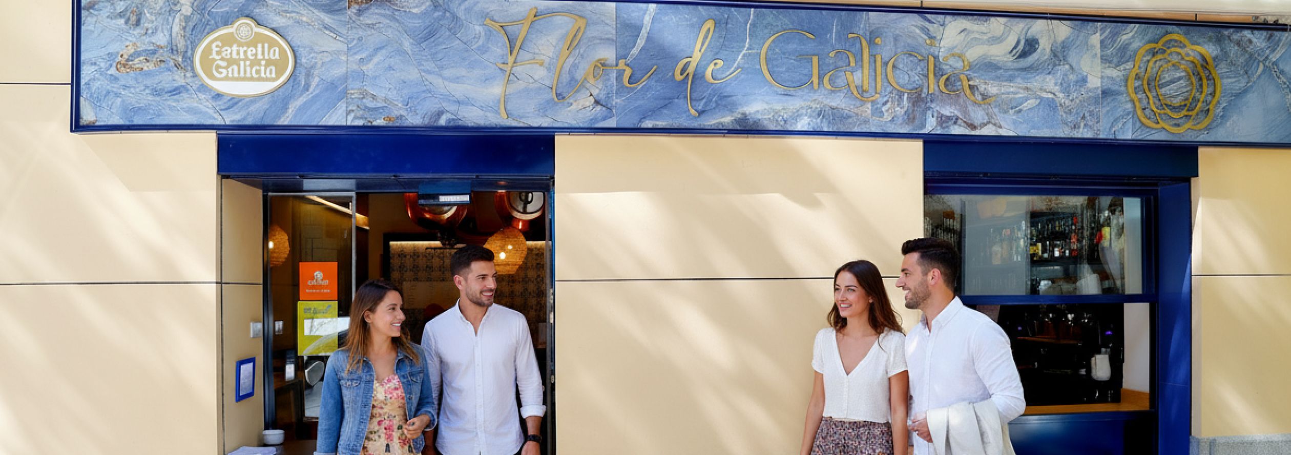 Fachada de Flor de Galicia, restaurante abierto el 12 de octubre en Madrid