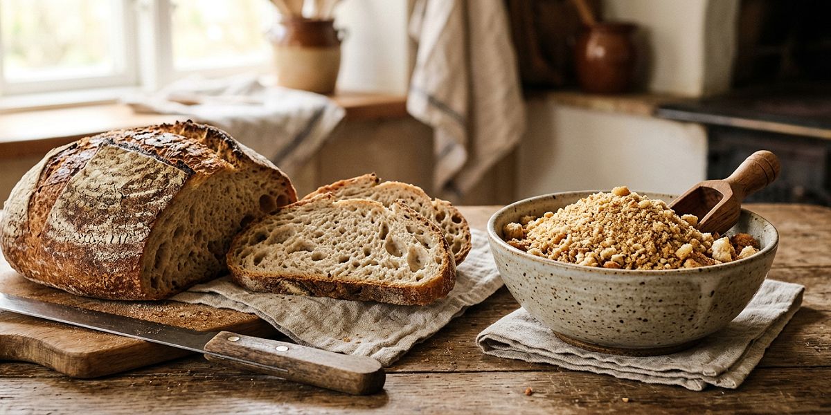 Pan de trigo y pan rallado, dos alimentos que contienen gluten