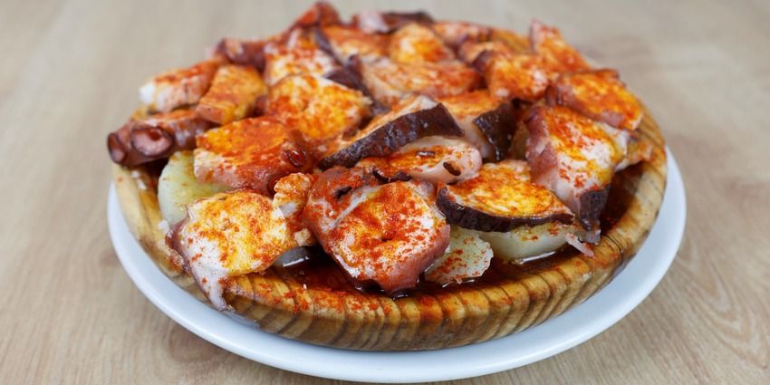 Pulpo a la gallega para una comida de trabajo en Flor de Galicia