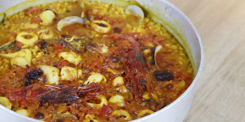 Arroz con carabineros en Madrid · Arrocería Flor de Galicia en el Barrio de Salamanca