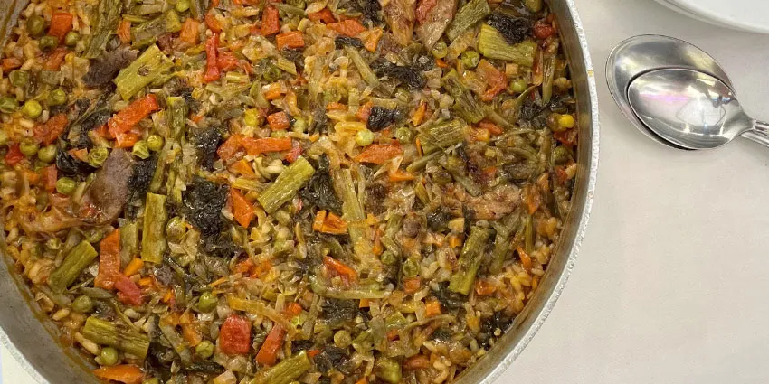 Arroz con verduras en Madrid centro · Opción vegetariana en Flor de Galicia, Barrio de Salamanca