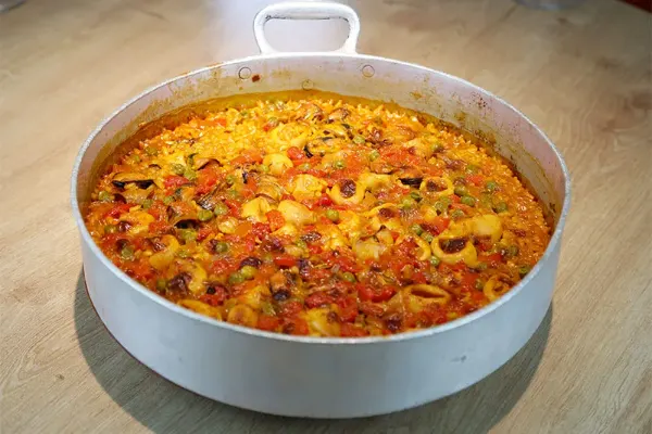 Arroz marinero con mariscos en Flor de Galicia