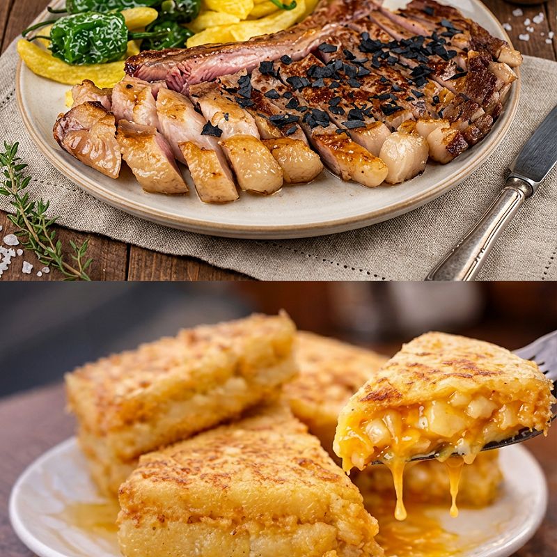 Chuletón y tortilla de la comida de trabajo en el Barrio de Salamanca